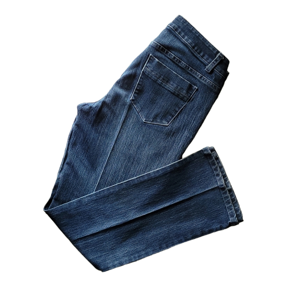 Christopher & Banks Dark Wash Straight Leg Mid Rise Blue Jeans Size 6